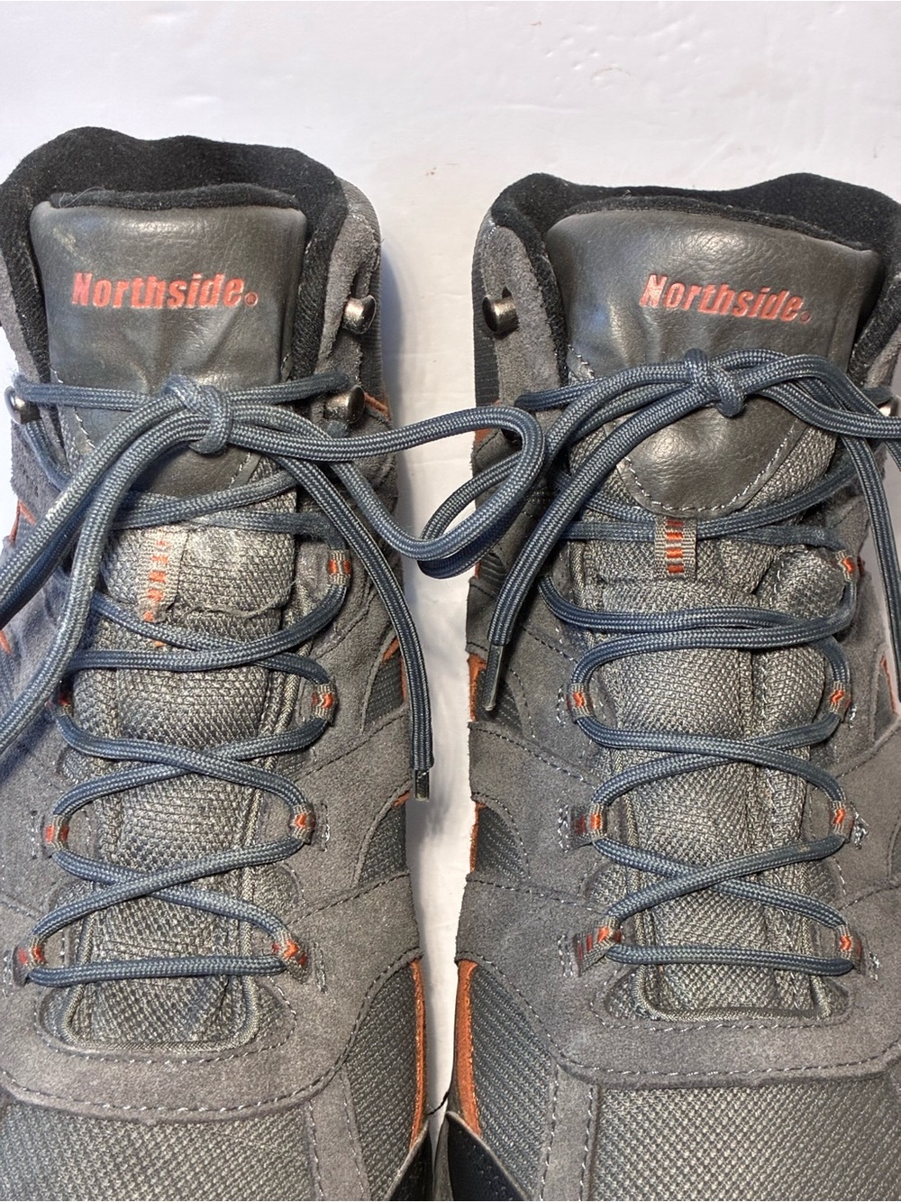 Northside Men's Gray and Black Hiking Boots with Orange Accents - Picture 5 of 9